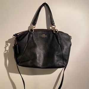 Coach black leather bag